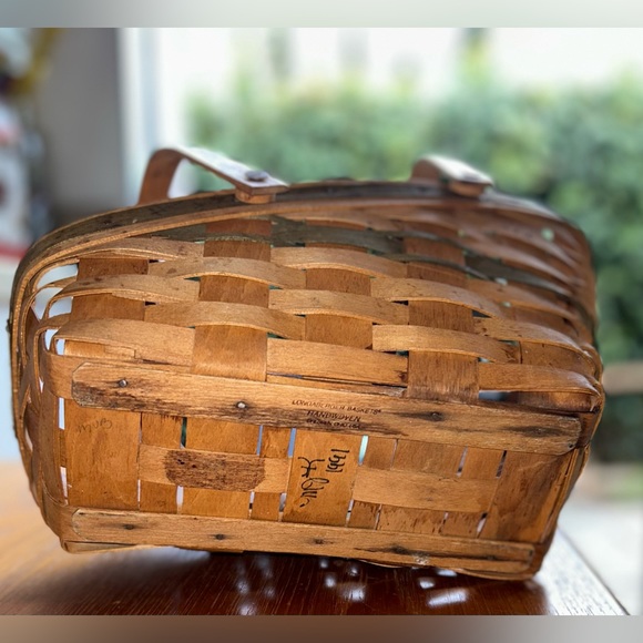 Vintage 1991 Longaberger Christmas collection yuletide traditions basket sleigh - Picture 3 of 4